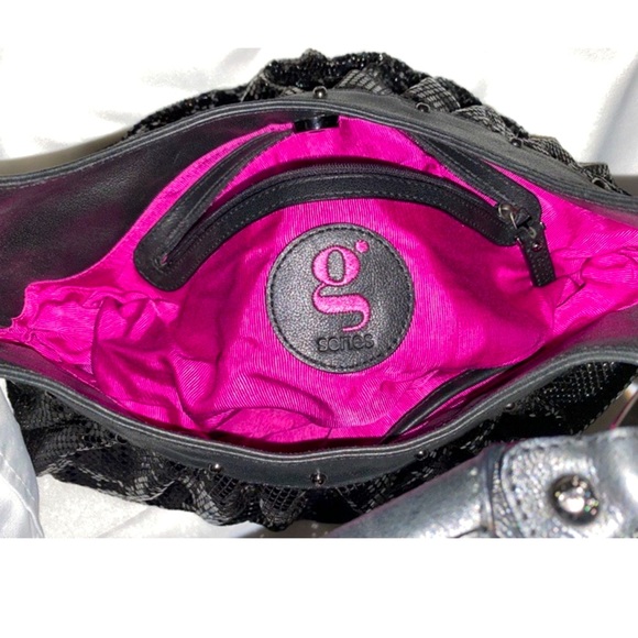 Cole Haan g series black leather & sequin purse - Picture 7 of 7